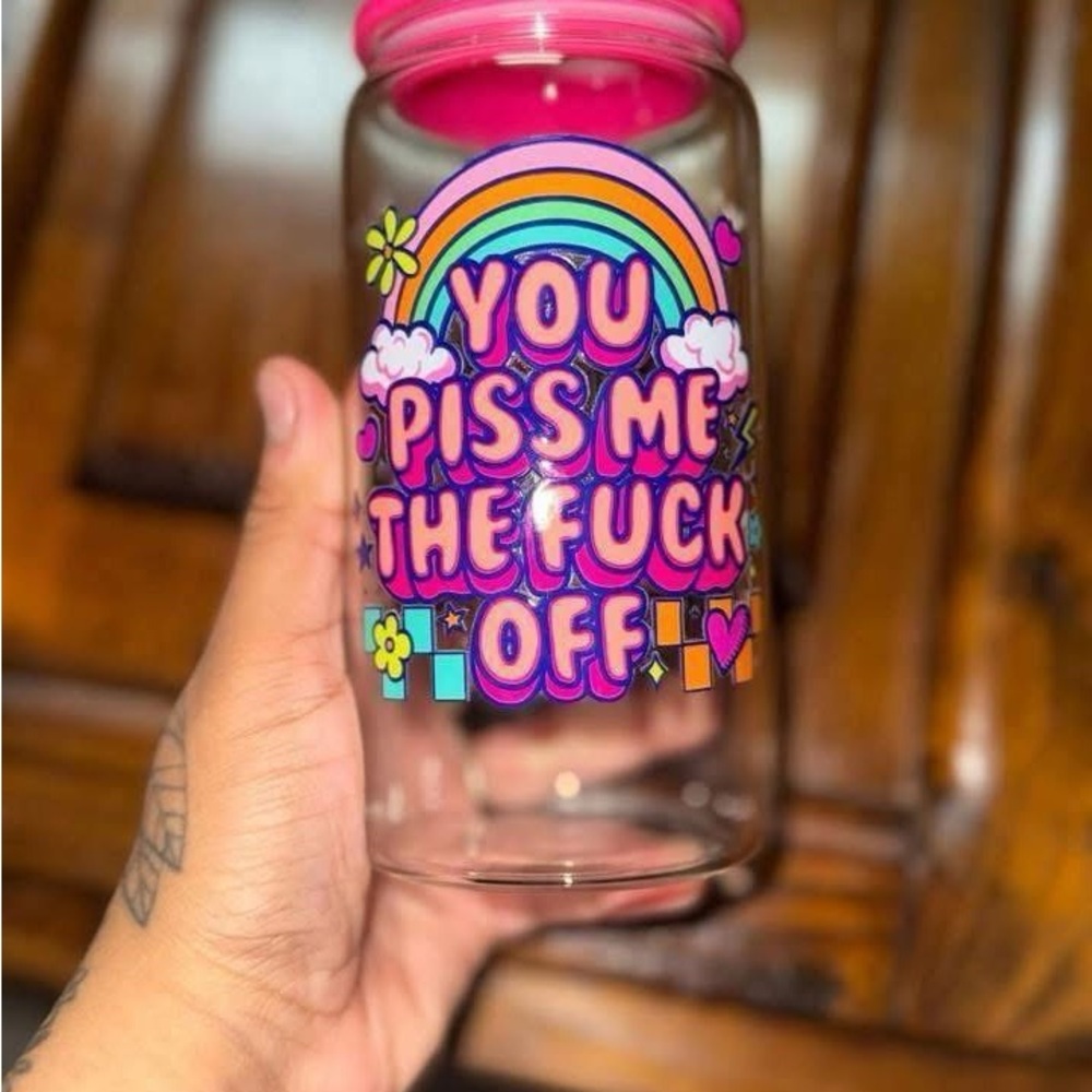 Colorful Rainbow Glass Jar